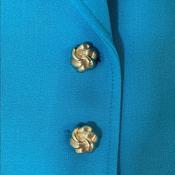 Tahari ASL French Passion Sea Blue Blazer. 2P - Picture 5 of 12